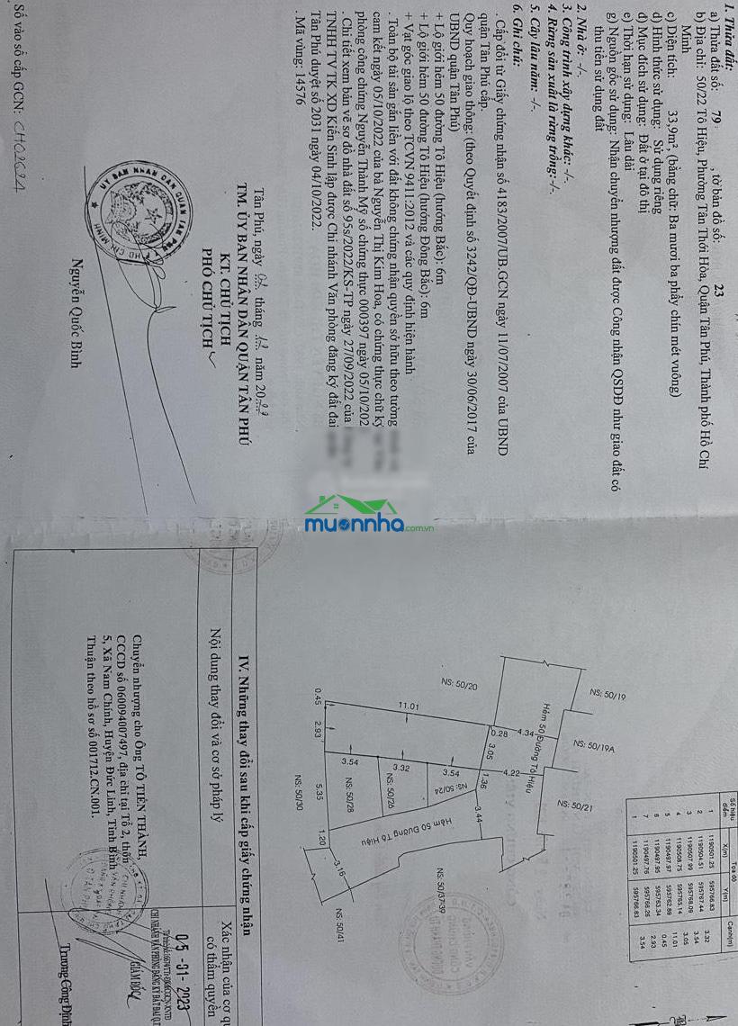 Bán nr 34m2 tại 50/22, tô hiệu, 4,25 tỷ, pháp lý đầy đủ - 2