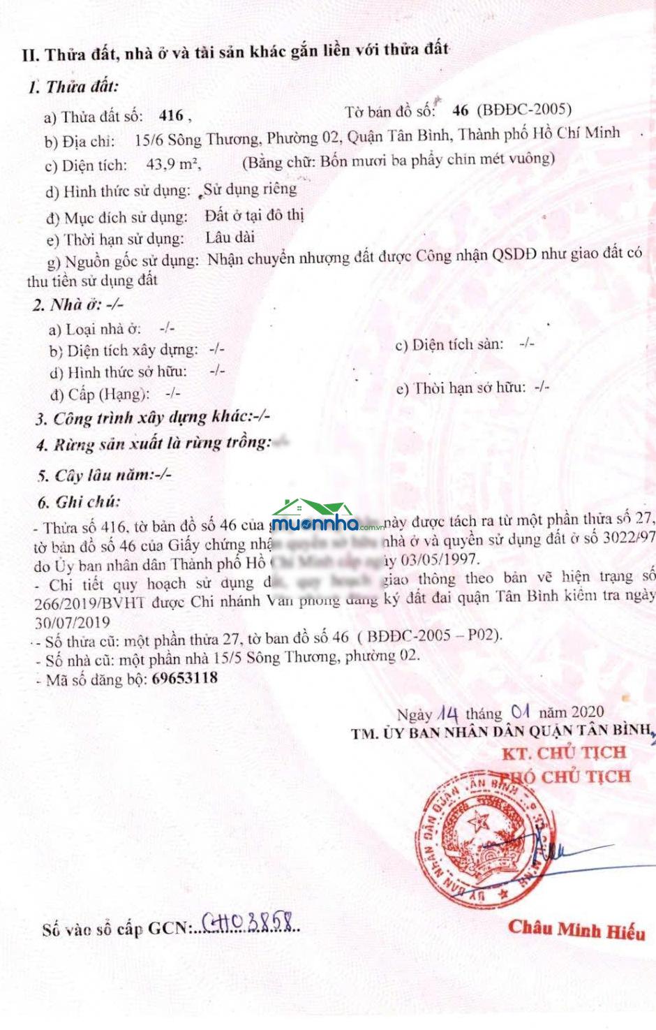 Bán nhà riêng ( đất trống) tại 15/6 đường sông thương, p 2, q.tân bình, giá cực chất 6,4 tỷ, 44 m2 - 4