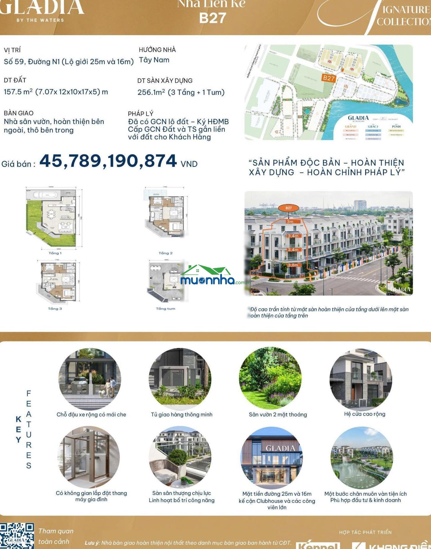Gladia: biệt thự song lập góc 2 mặt tiền thoáng 25m & 16m. tiện để ở & kinh doanh. đã có sổ hồng - 4