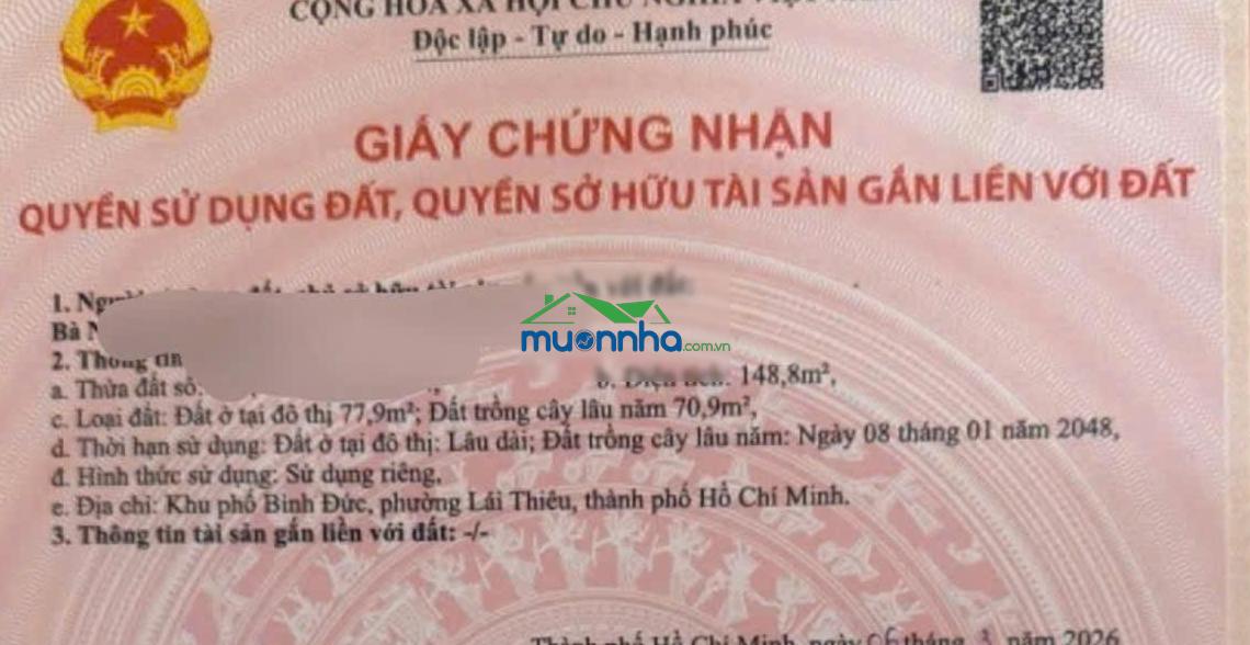 Bán đất mặt tiền đường bình nhâm 83 đối diện trường học nguyễn trường tộ
