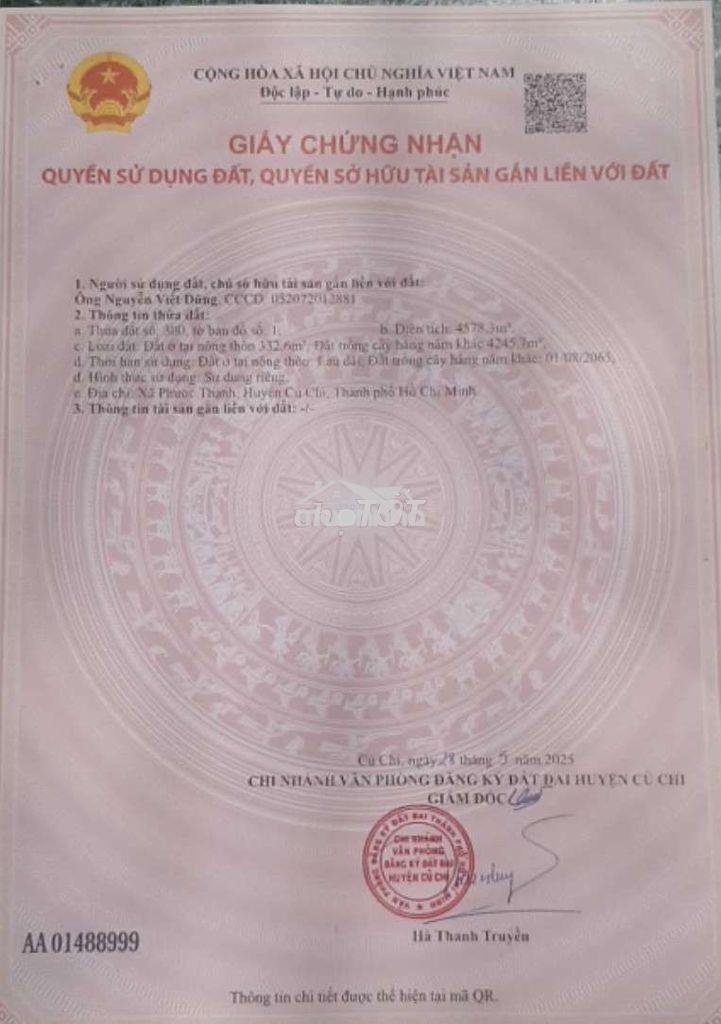 Cần bán nhà vườn ờ ấp bàu trâu, xã phước thạnh