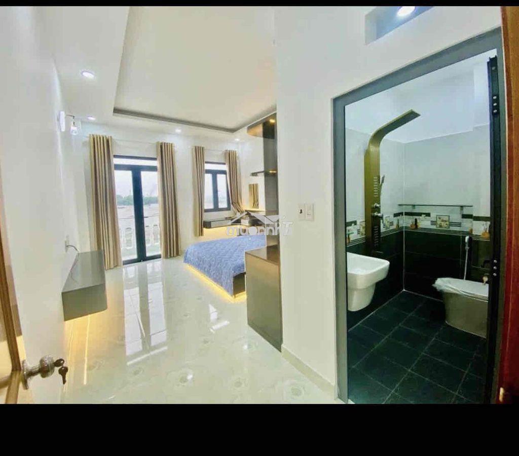Cho thuê nhà dt 220m2 1trệt 3lầu 4pn 3wc full nội thất hẻm xe tải - 4