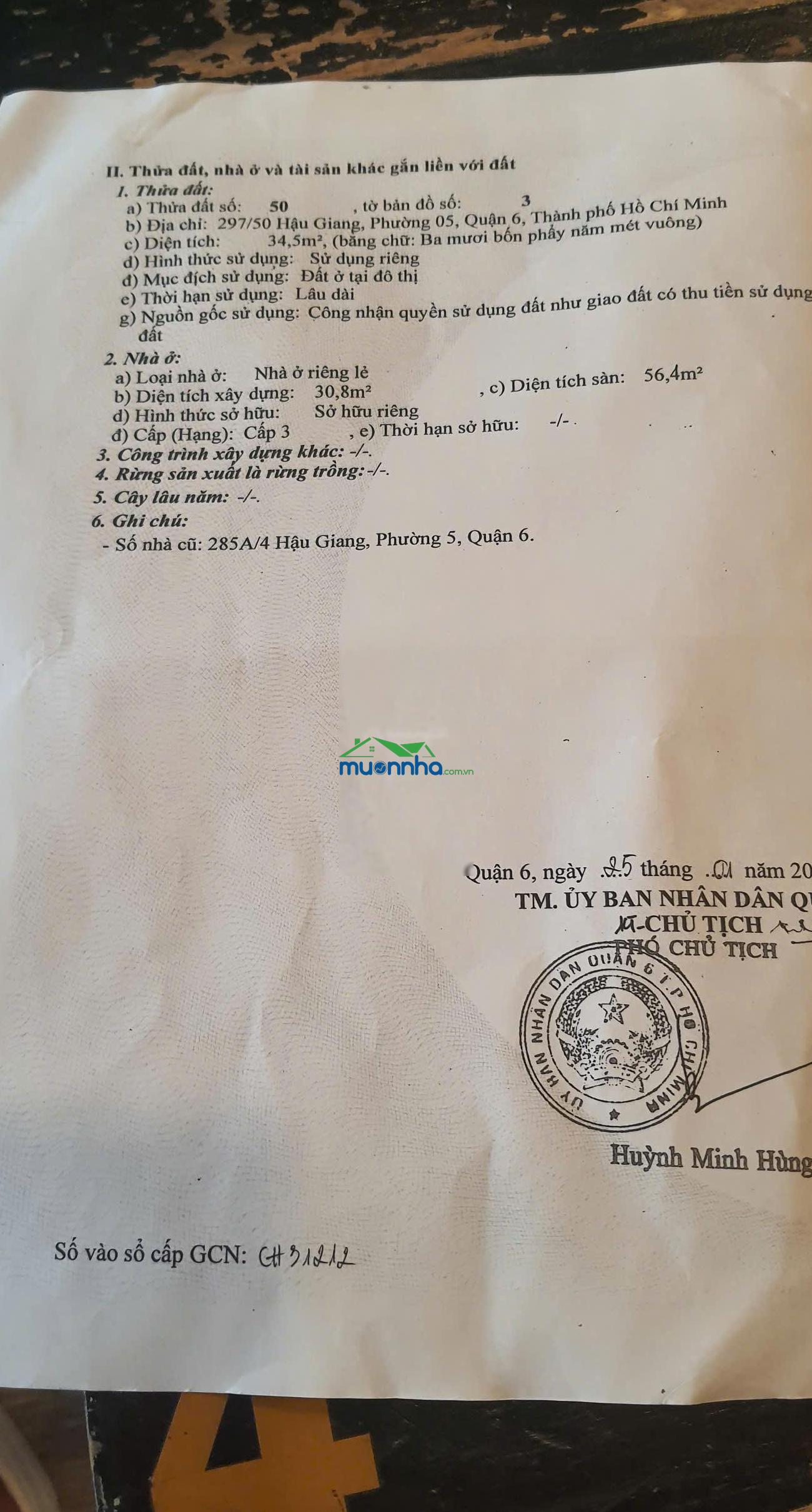 Bán nhà hẻm 297 hậu giang, quận 6 _ ngang 3 x dài 11 _ giá 5 tỷ - 4