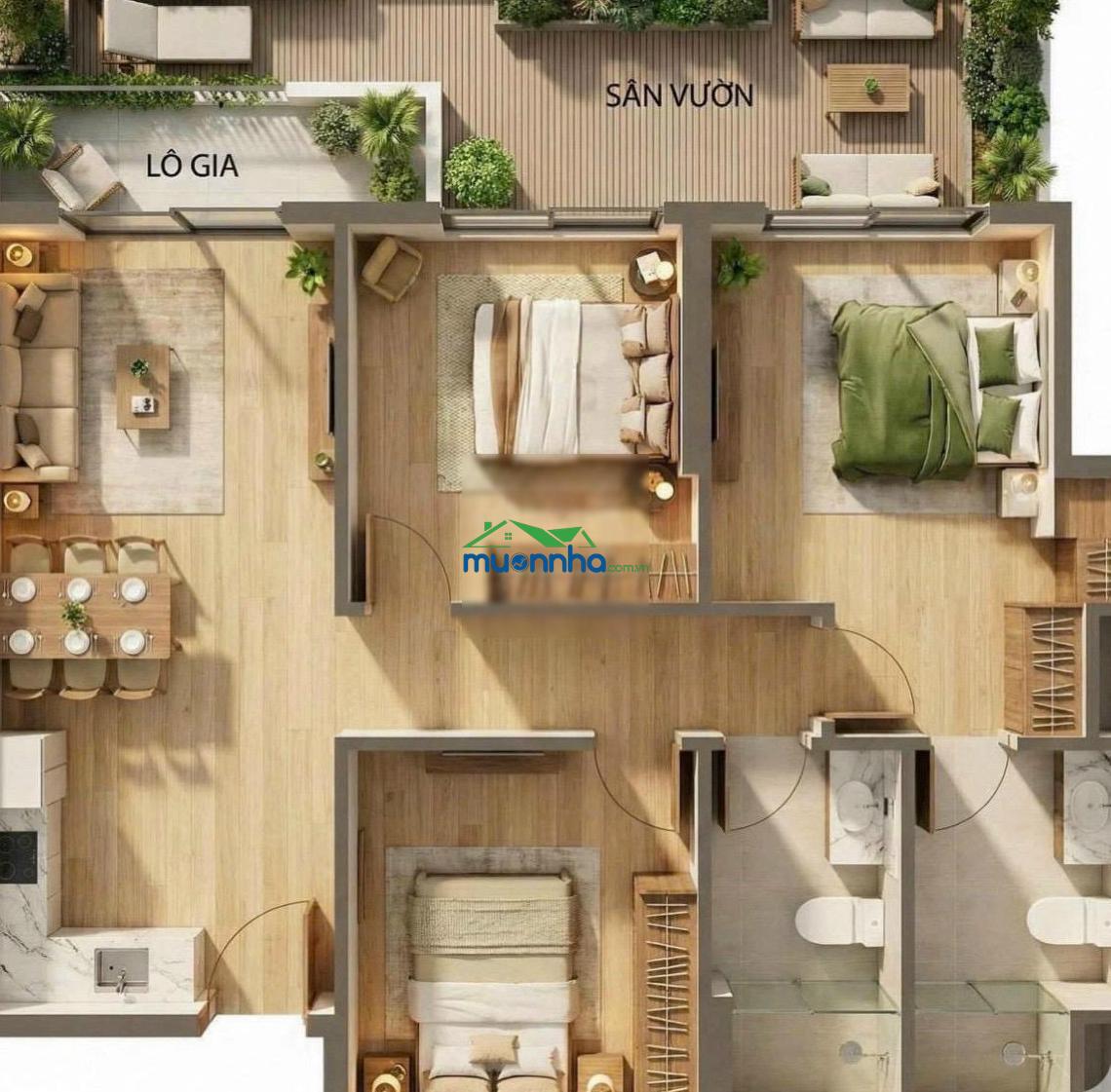 Giỏ hàng căn sân vườn siêu đẹp bcons newsky giá cực tốt + chính sách lộc vàng và voucher 20tr - 3
