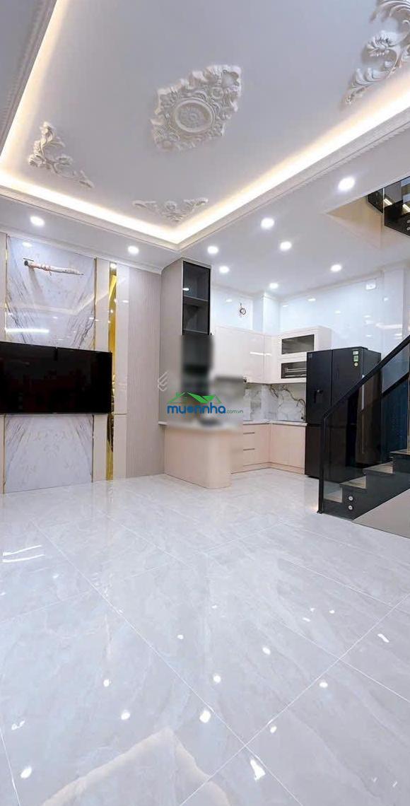Bán nhà đẹp mới xây 4 tấm thiết kế hiện đại dt đẹp 5*8 hẻm 3m thông giáp q1 giá 6 tỉ 8 tl mạnh - 2
