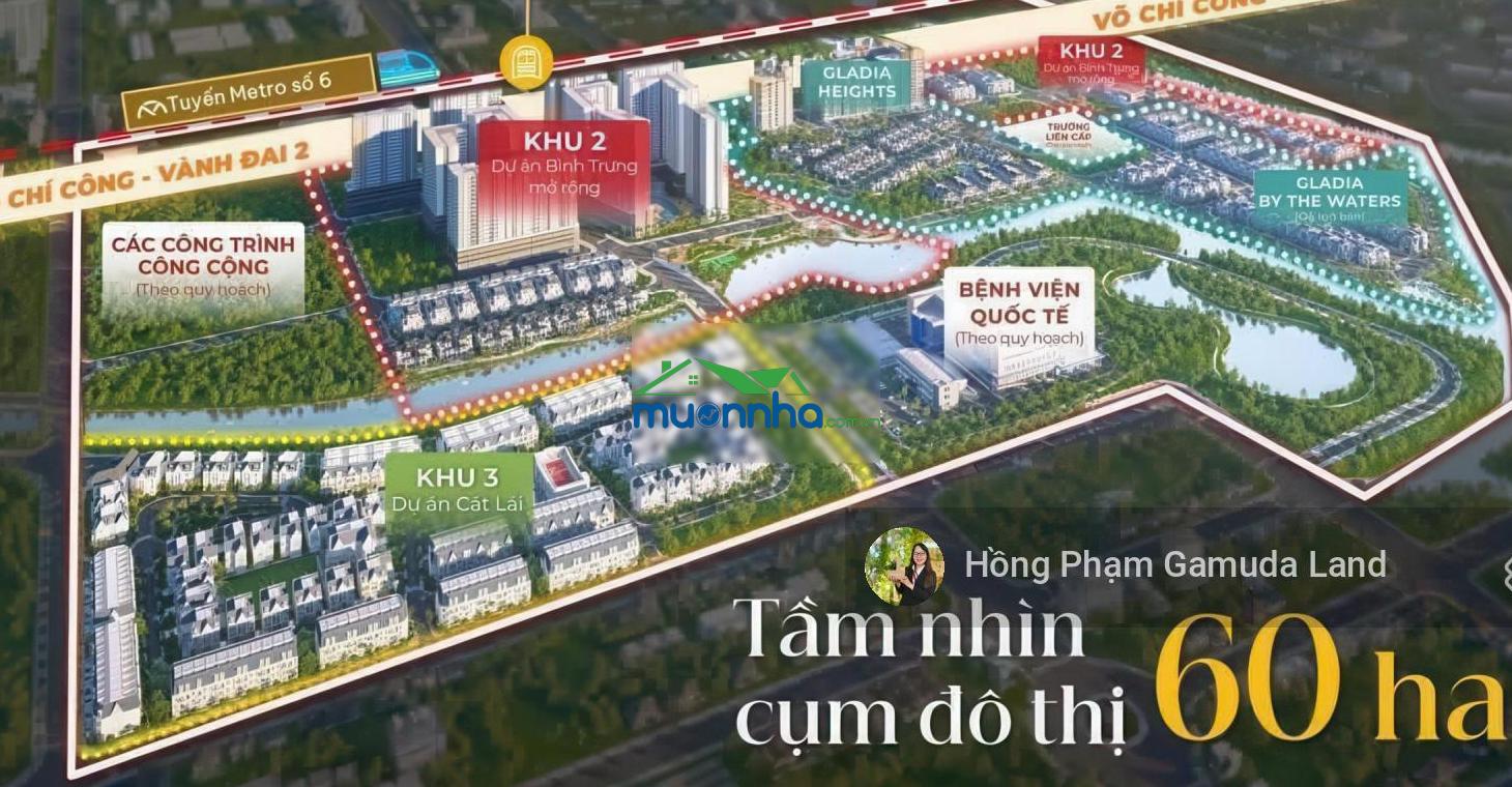 Booking 3pn2wc gladia heights - diện tích 124m2 - ký hđmb với 10%, ân hạn gốc lãi 24 tháng