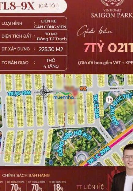 Sức hút từ nhà phố 4 tầng sát trục 39m - công viên - dts 225m2 - ngang 5m tiêu chuẩn - nhích 7ty