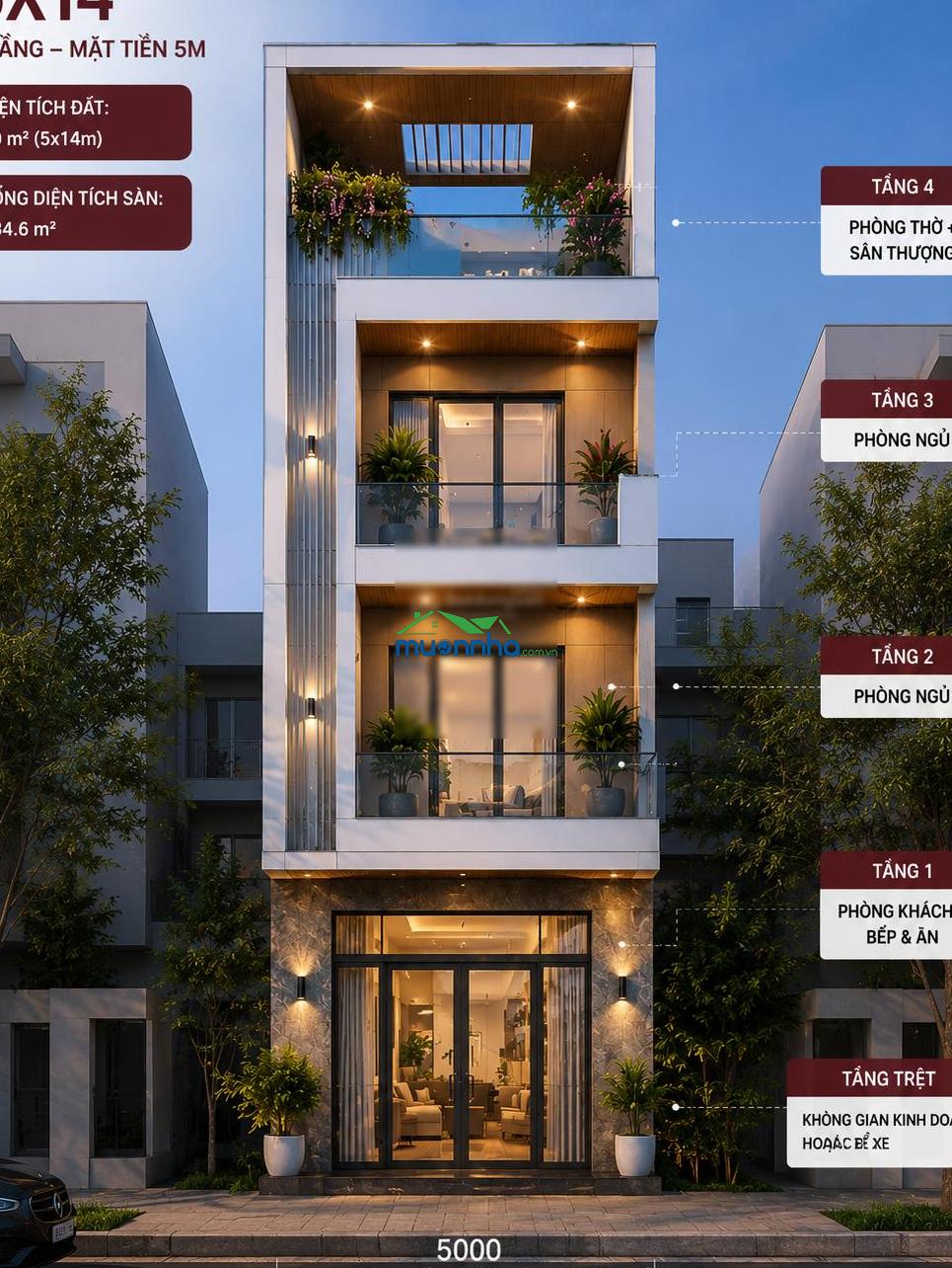 Nhà 4 lầu diện tích sử dụng 144,2m2 đường 13m, cạnh công viên và trường học giá 4,9 tỷ