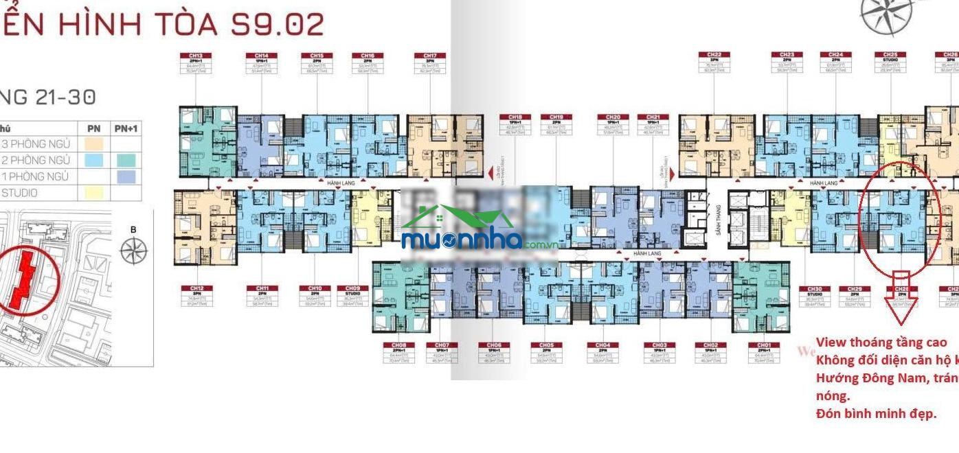 2,98 tỷ, căn 2pn the origami vinhomes grand park, tầng cao, view thoáng