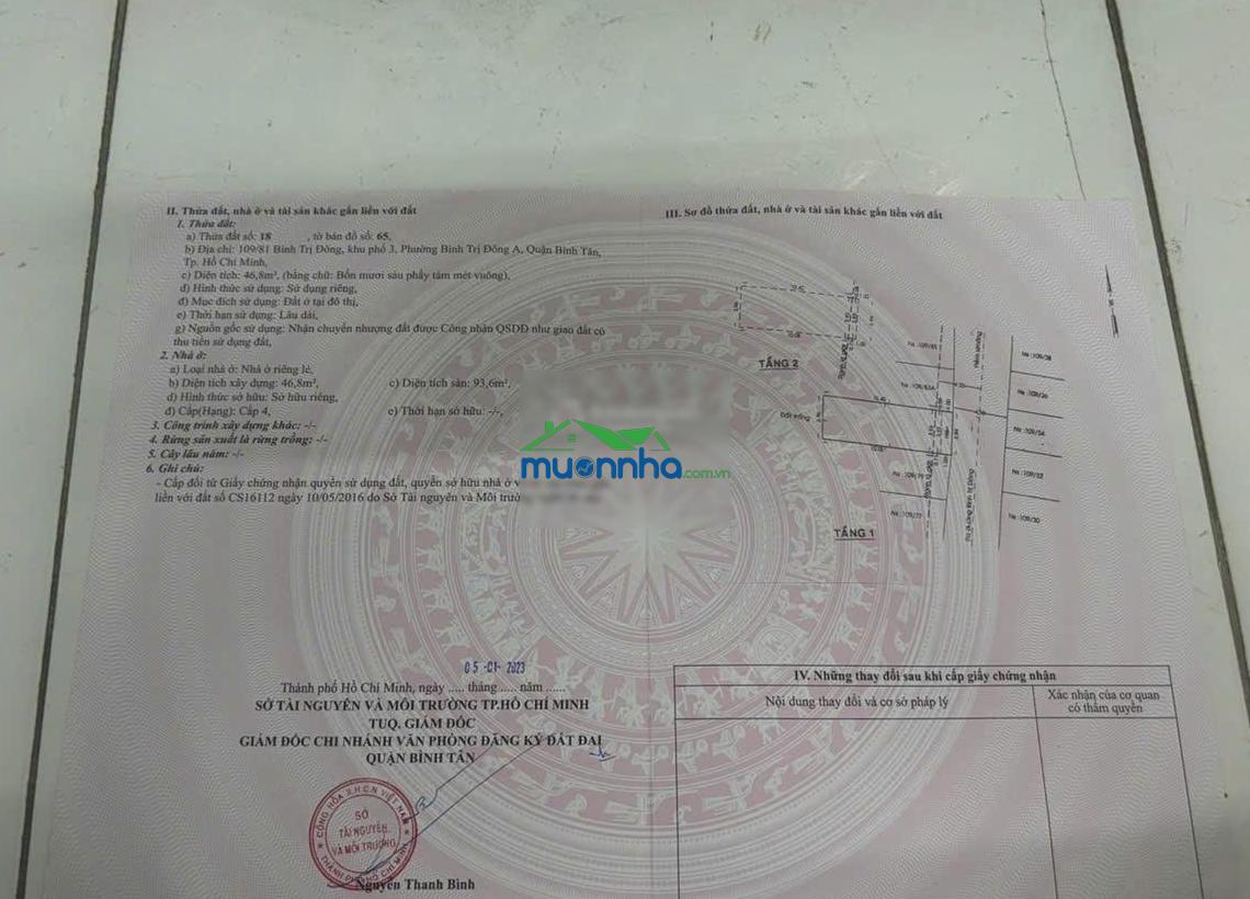 Cần bán nhà hẻm 109 bình trị đông - gần kdc tên lửa. - 4