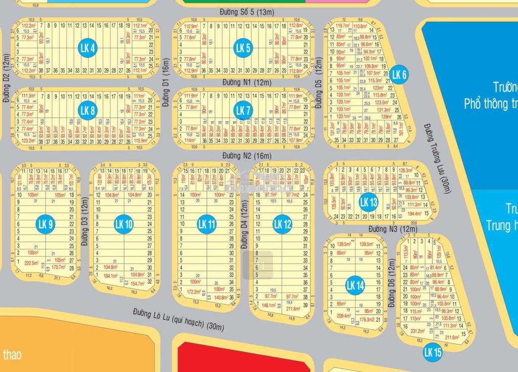 Đất nền - trường lưu - 90m2 - 3.45 tỷ tl - 3