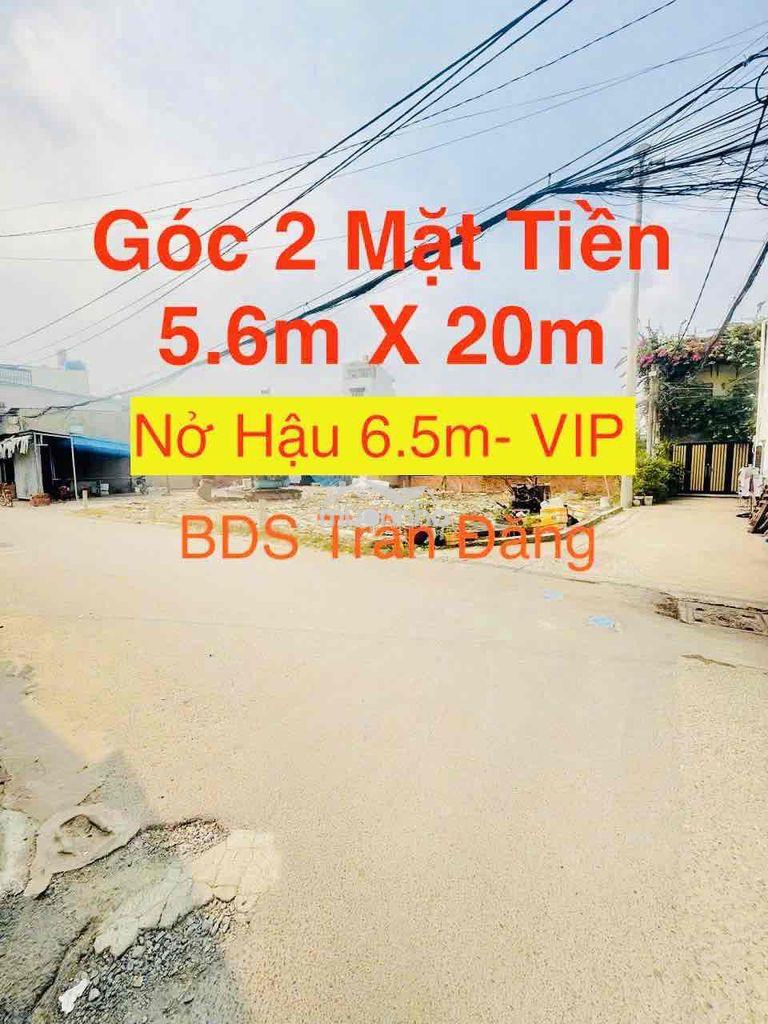 Lô góc-5.6m x 20m nở hậu 6.5m-ngay ngã 3 chợ đại hải-đường 8m