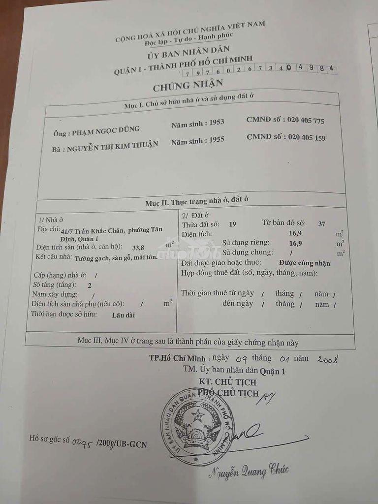 Bán nhà q1 - 4