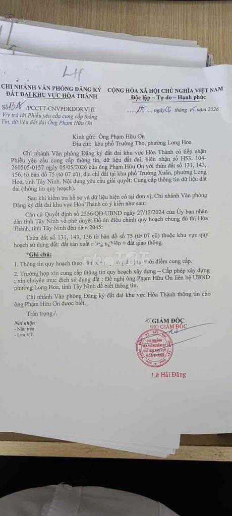 Bán đất mặt tiền gần kcn chà là , gần quốc lộ 22b - 2