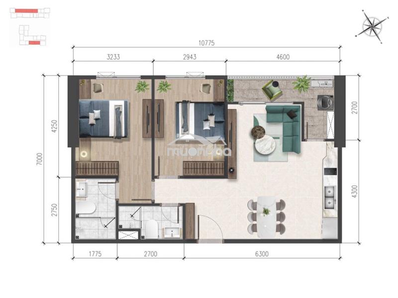 Cho thuê căn hộ số tầng phát tài phát lộc view đẹp thoáng mát