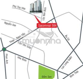 Bán chung cư sacomreal 584 tân phú - diện tích 75m , 2pn  giá 3,55 tỷ  - 2