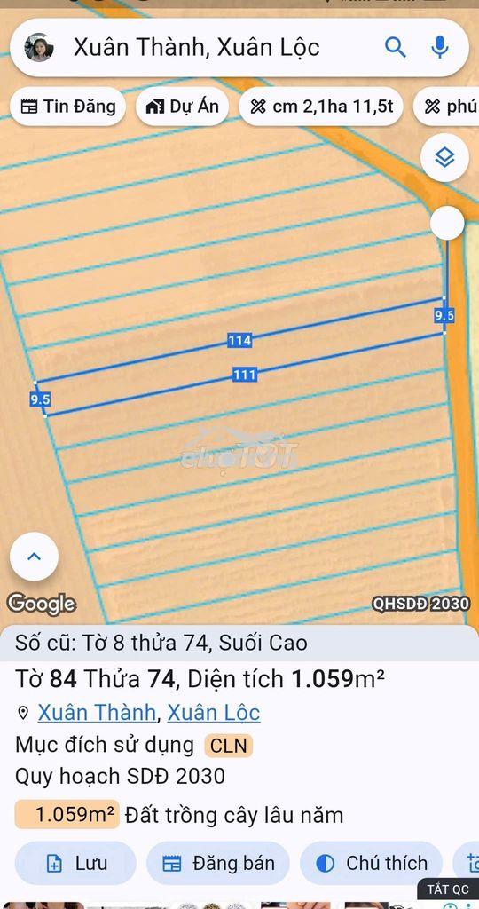 Cần bán lô đất 2 mặt tiền xuân lộc đồng nai 499tr( còn thương lượng)