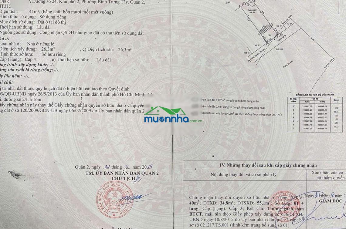 Sở hữu nhà riêng cấp 4, đường đi rộng thuận tiện, phường bình trưng tây - quận 2 - hcm. - 2