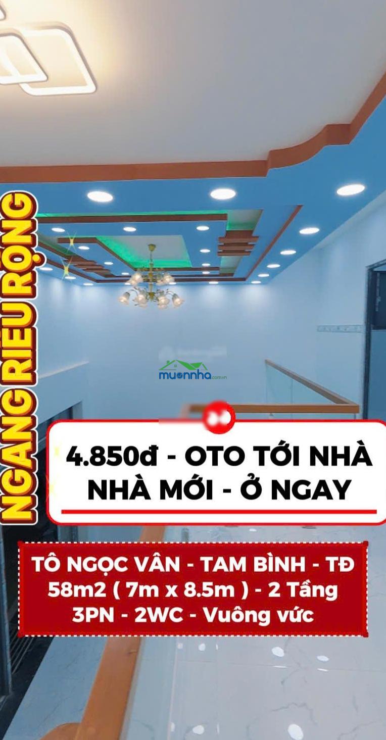 Tô ngọc vân - tam bình - thủ đức - ngang khủng 7m - 3pn - 2wc - oto vào tận cửa - 4.850 tỷ - 3