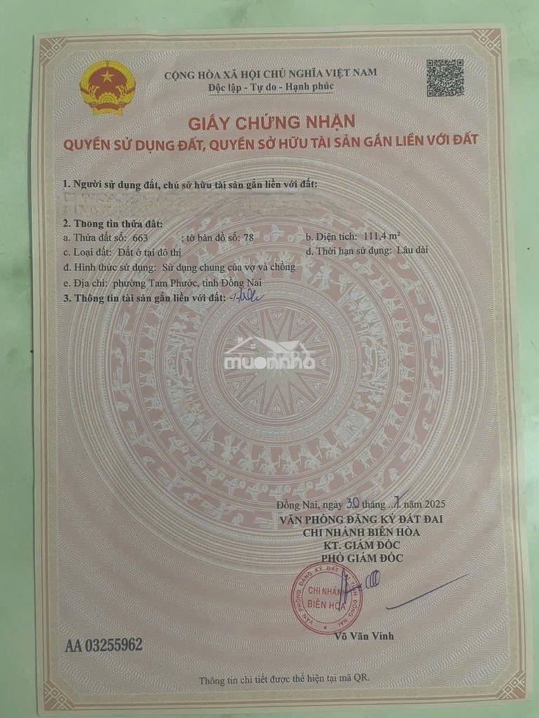 Bán đất khu 92 tam phước gần chợ an bình ,lục quân 5x22 sổ riêng thổcu - 3