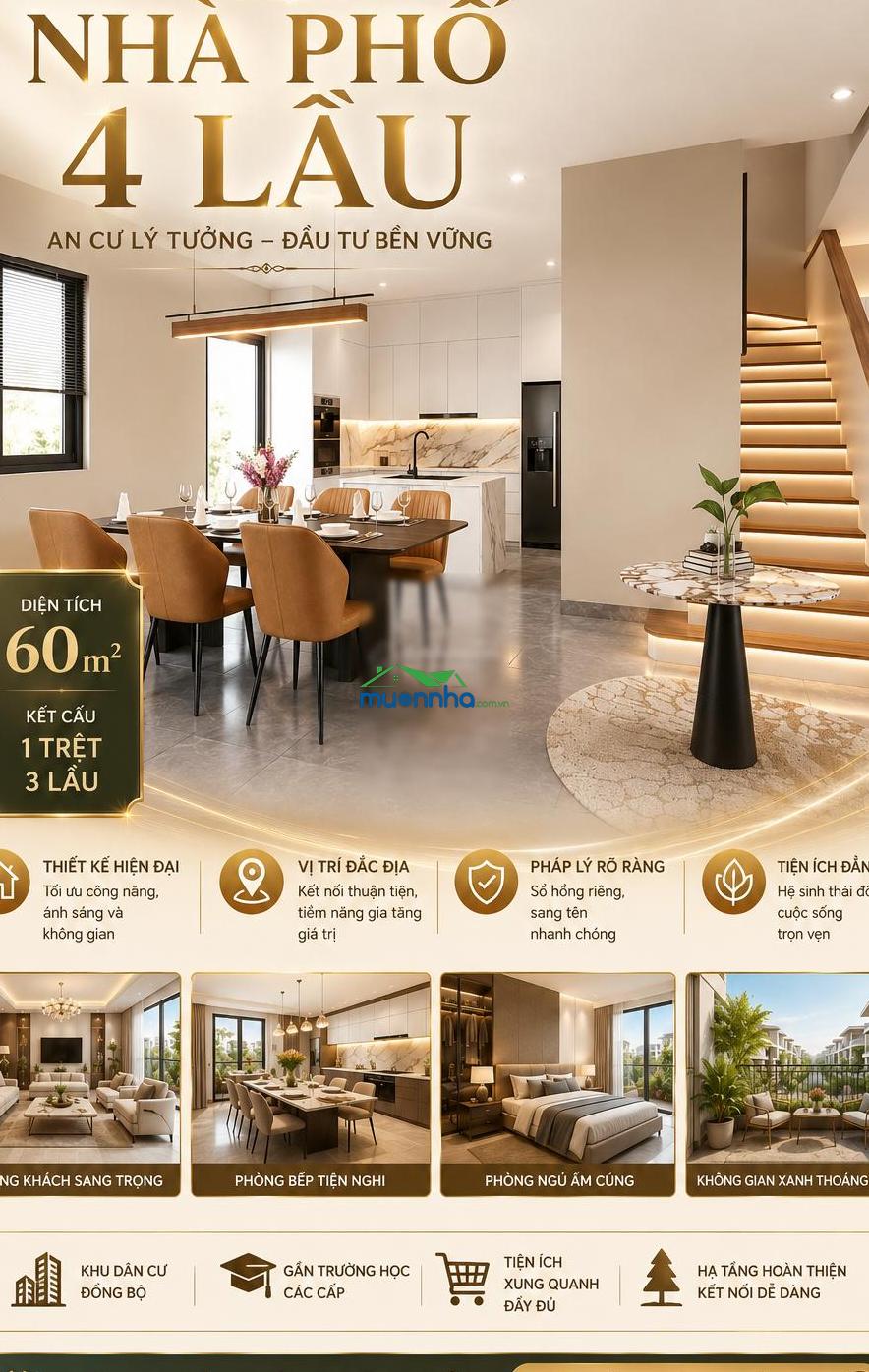 Nhà phố 4 tầng 60m2 - sát bên little hồng kong, thành phố ko ngủ - 3
