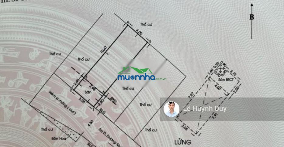 Dương quảng hàm - 51m2 - đường 5m - cảnh quan nổi bật an nhơn - 7,48 tỷ - 4