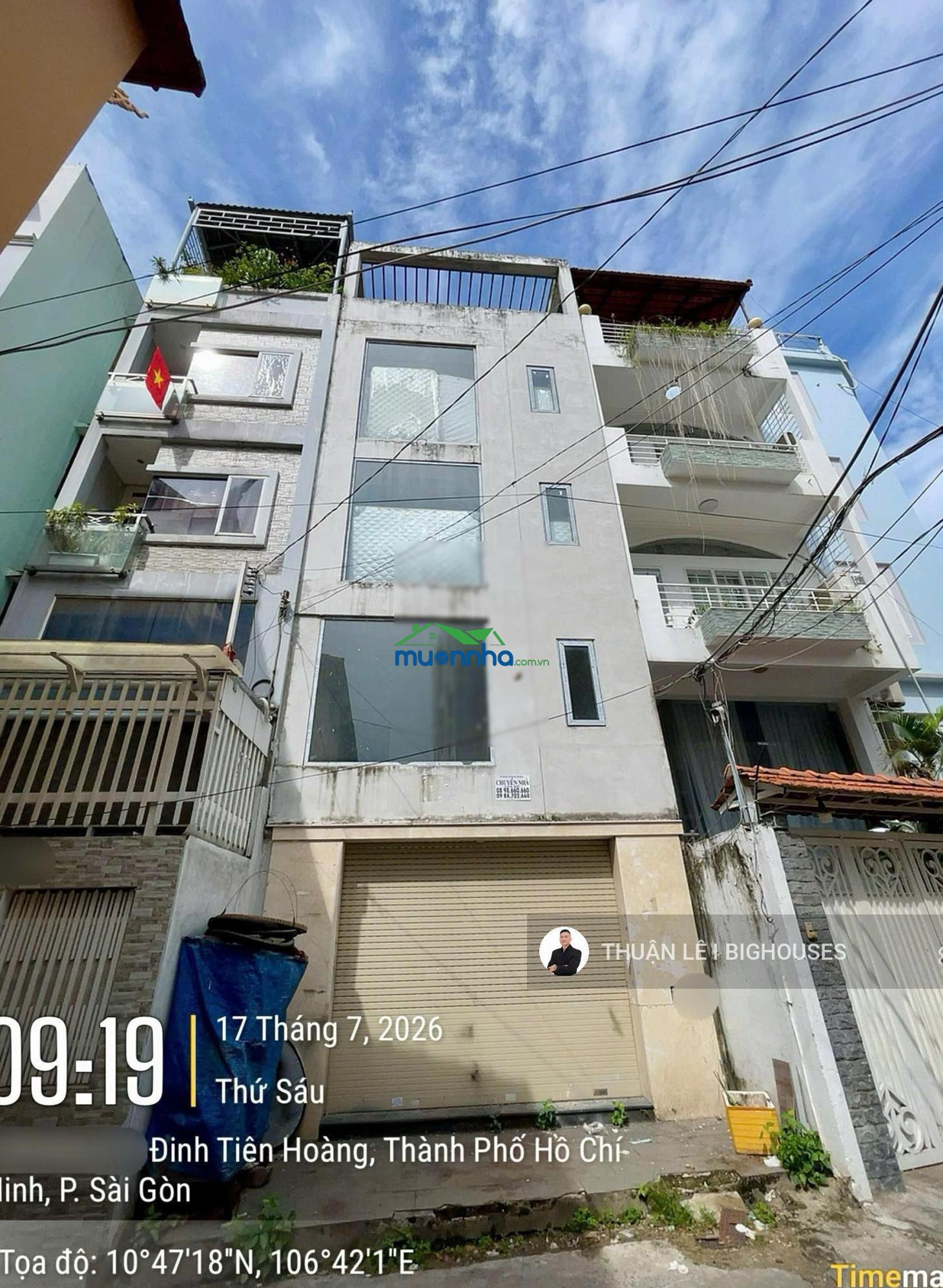 Mặt tiền 5m, nở hậu 8,5m, dtcn: 72.1m2 hxh gần mt đinh tiên hoàng, sài gòn, tp.hcm. 4 tầng/10pn lớn - 3