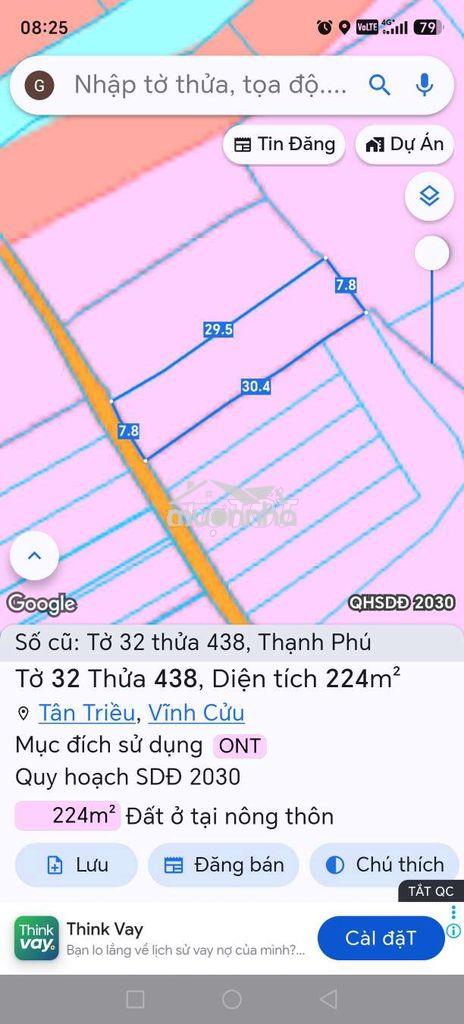 Bán gấp 224m2 đất full thổ cư tại phường tân triều thông lavender city