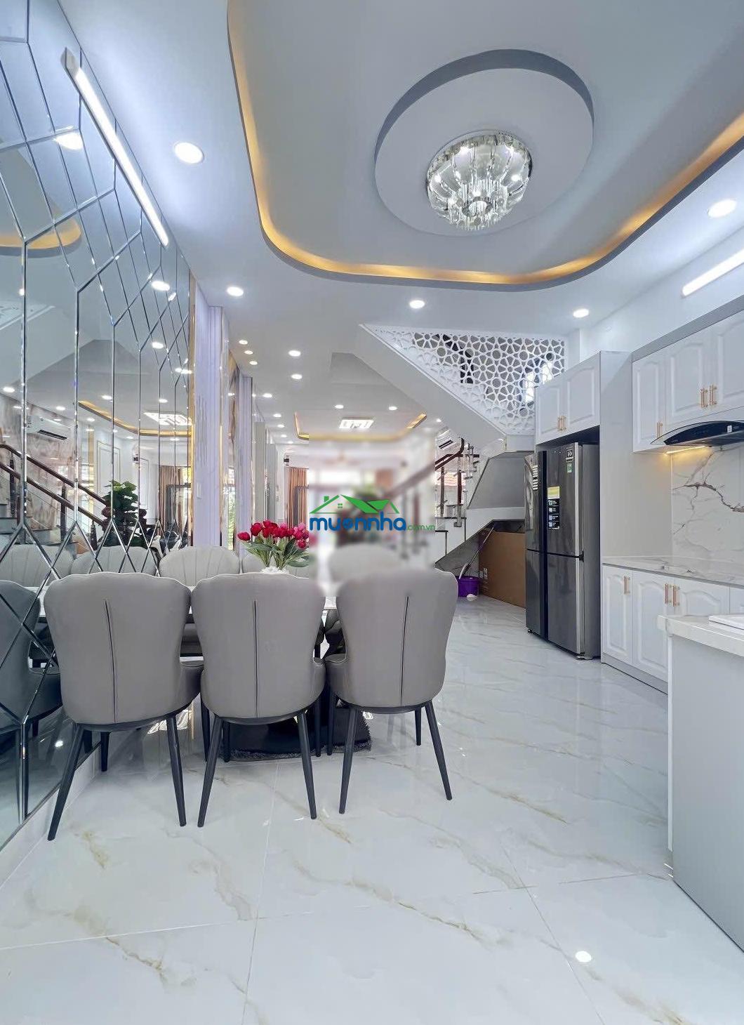 Nhà 4 tầng mới - hẻm 6m - 5 phòng ngủ - hẻm thông không ngập - dtsd 130m2 - giáp quận 7 - 4