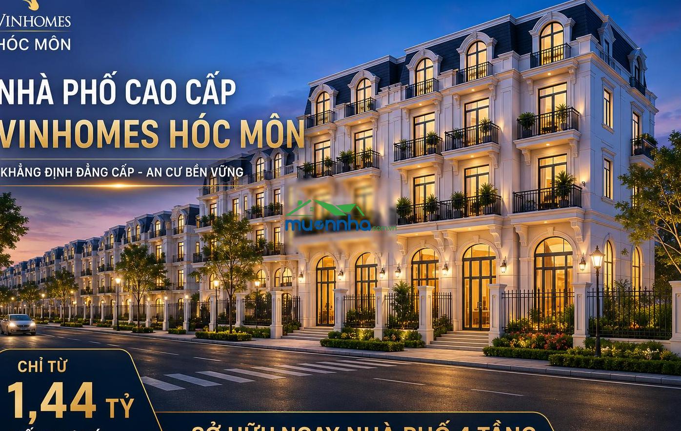Nhà phố vinhomes hóc môn 1 trệt 3 lầu - đường 19m - chỉ từ 1,44 tỷ vốn tự có sở hữu. - 2