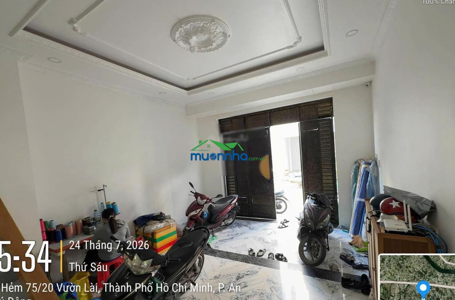 Bán nhà 3 lầu hẻm 105 vườn lài - có 4 phòng ngủ - 1 phòng thờ - sân thượng: 4.6x12 giá: 6.8 tỷ tl - 2