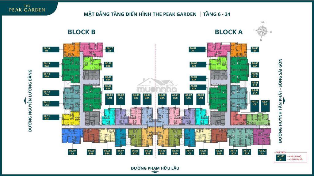 Mở bán 250 căn hộ the peak 2,3pn mặt tiền đường phạm hữu lầu giá 6x/m2 - 4