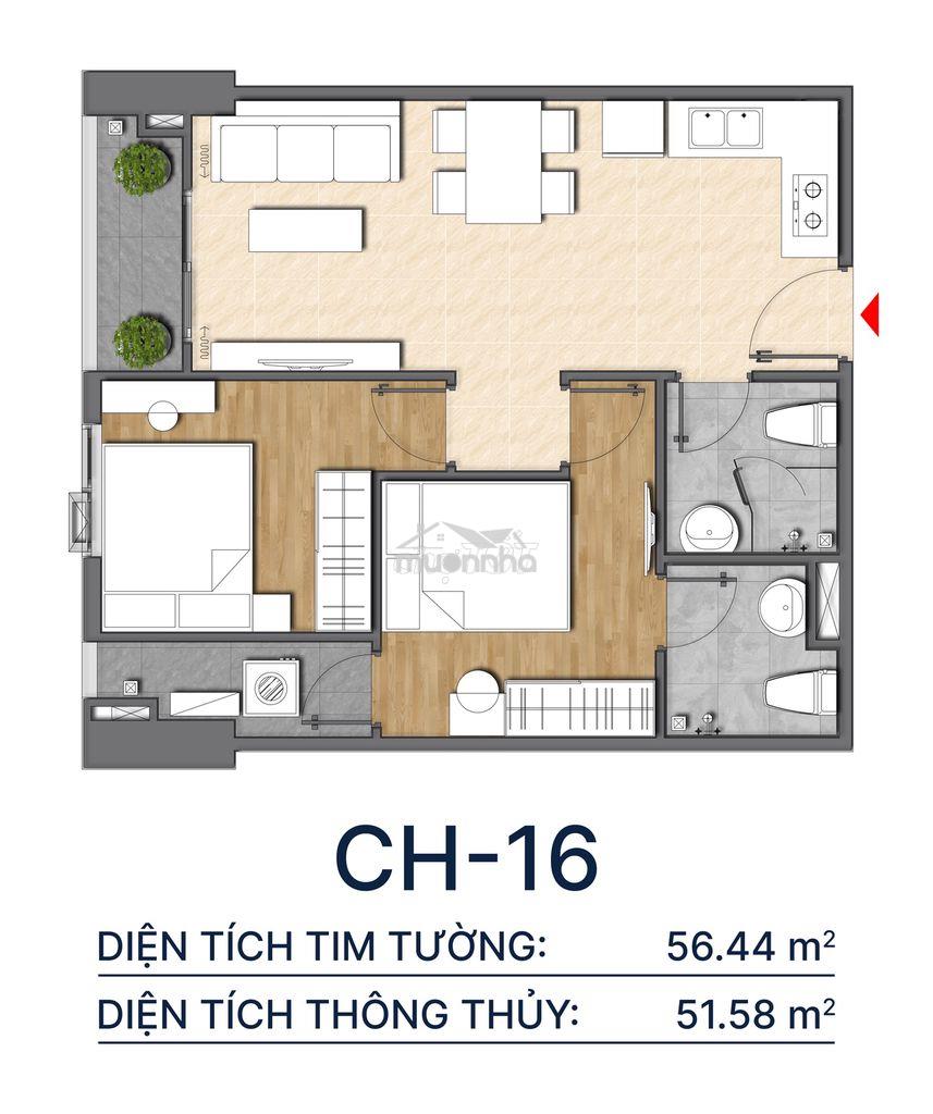 Bán căn hộ diamond boulevard mặt tiền ql13 chỉ 2,3 tỷ, full nội thất - 2