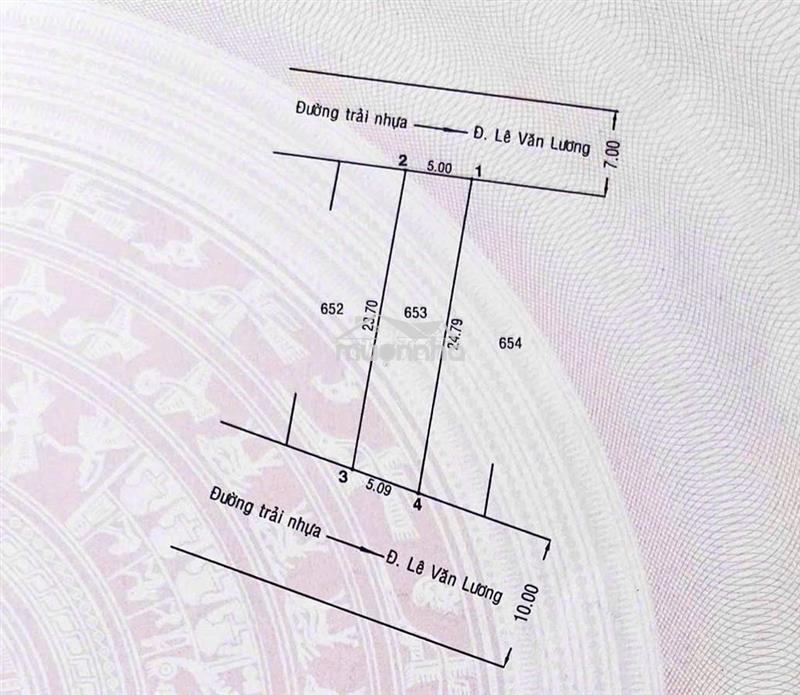 Chủ bán 2 mặt tiền, 122m2, chỉ 100m ra lê văn lương, 4.6 tỷ