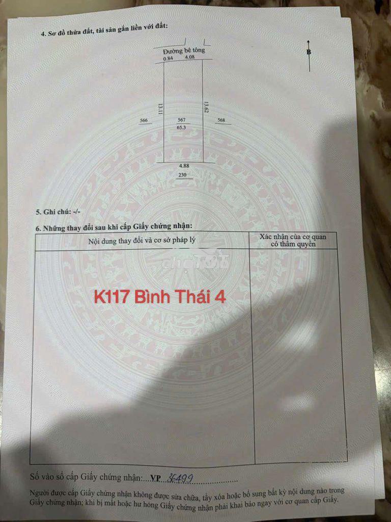 Đất kiệt ở phường hoà thọ đông( cũ)