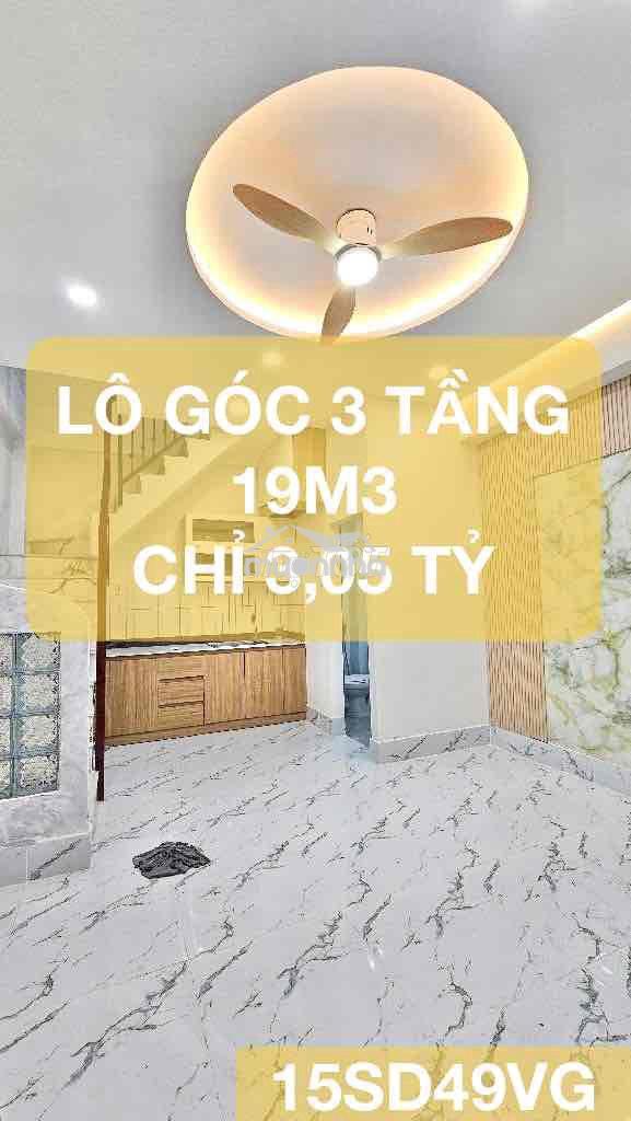 Lô góc khu quang trung, phan huy ích, 3 tầng, mới đẹp ở ngay, nhỉnh 3t