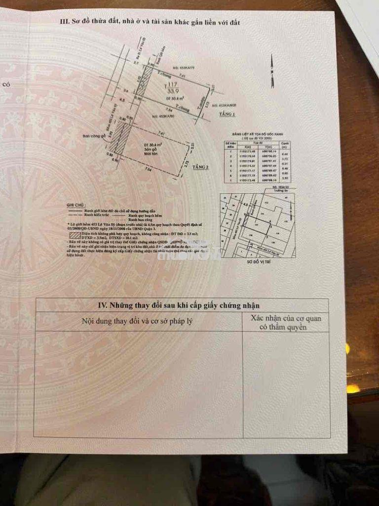 Bán nhà p12 quận 3 ( 1034 )  hẻm 3 gác - 3