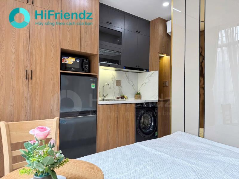 Studio thang máy - máy giặt riêng - full nội thất - nguyễn hữu cảnh - cầu bason - lê duẩn - metro bason - công trường mê linh - 3