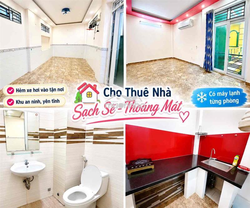 Cho thuê nhà nguyên căn q1 camettle hẻm xe hơi có sẵn máy lạnh