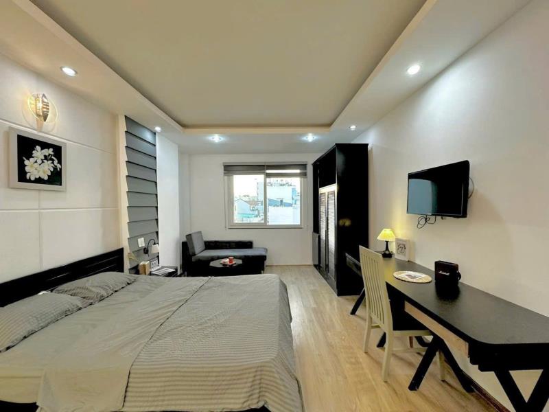 Căn hộ studio cực to  cửa sổ lớn tủ lạnh  50m2  gần landmark81 vinhome central park bình thạnh