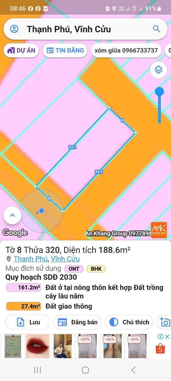 Chính chủ bán đất thổ cư kp tân phú - tân triều  đón đầu dự án hương lộ 6 và cầu tân hiền!