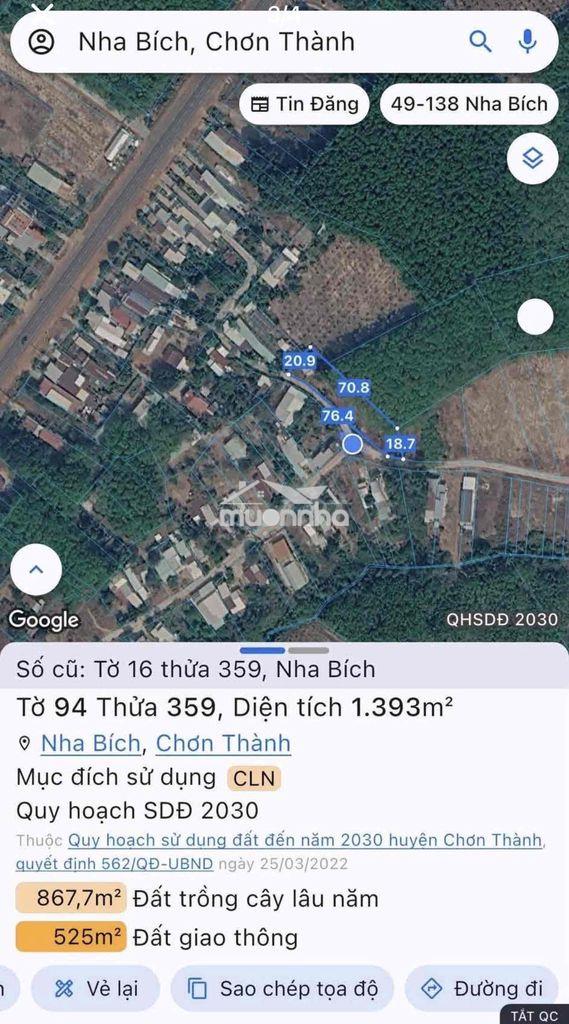Bán mãnh sào dt 1.400 giá ngộp sát ql 14 - 3