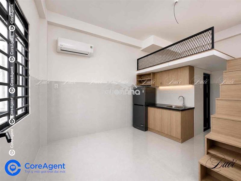 Phòng gác cao cấp xây mới - thang máy - full nt - gần aeon tp / huit