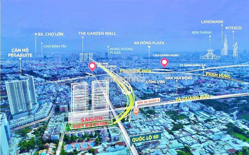 Giỏ hàng ch skyview đa dạng , vị trí đẹp 4 mặt tiền, cạnh bến xe q8