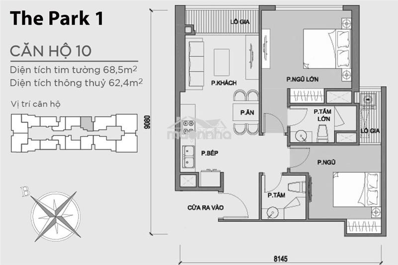 Cho thuê park 1 – 2pn, giá 22 triệu