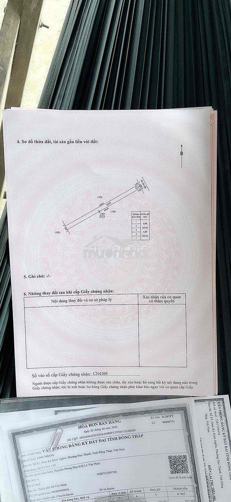 Đất thổ cư 525m2, sổ hồng riêng chính chủ.