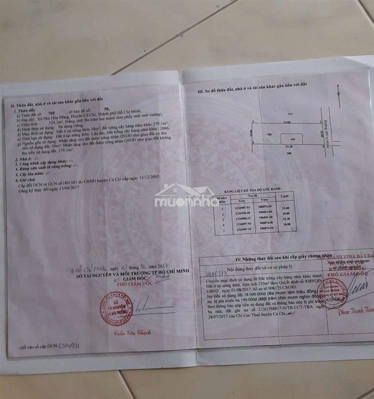 Bán nhà xã phú hòa đông, củ chi, shr