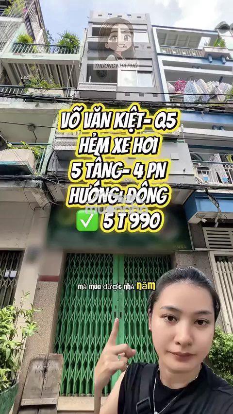 Nhà hẻm xe hơi võ văn kiệt q5, 5 tầng, 5.99 tỷ