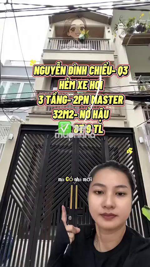 Bán nhà hẻm xe hơi nguyễn đình chiểu q3, 3 tầng, 32m2