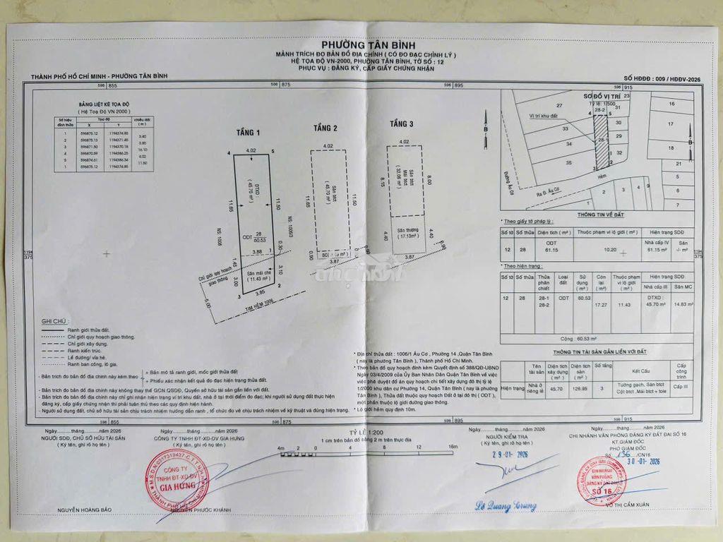 Gửi môi giới hh 100tr, 1006/1 âu cơ, tân bình 8.95 tỷ, 3 tầng. - 3